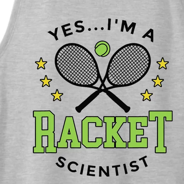 Yes IM A Racket Scientist Tennis Player Coach Tennis Lovers Ladies Tri-Blend Wicking Tank