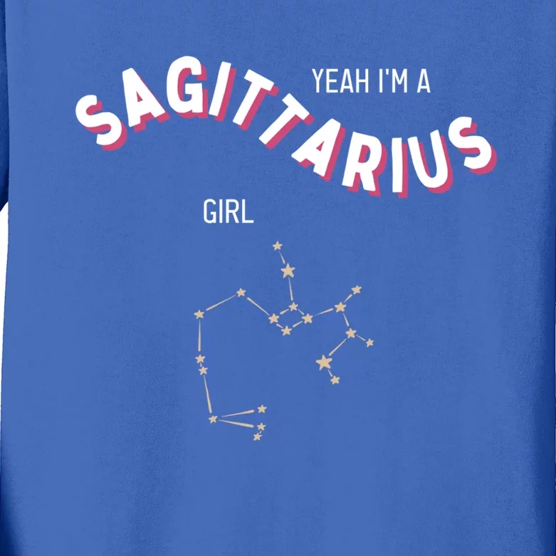 Yeah Im A Sagittarius Zodiac Cute Gift Kids Long Sleeve Shirt