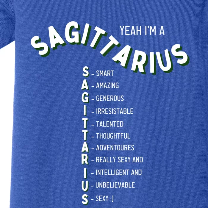 Yeah Im A Sagittarius Zodiac Gift Baby Bodysuit