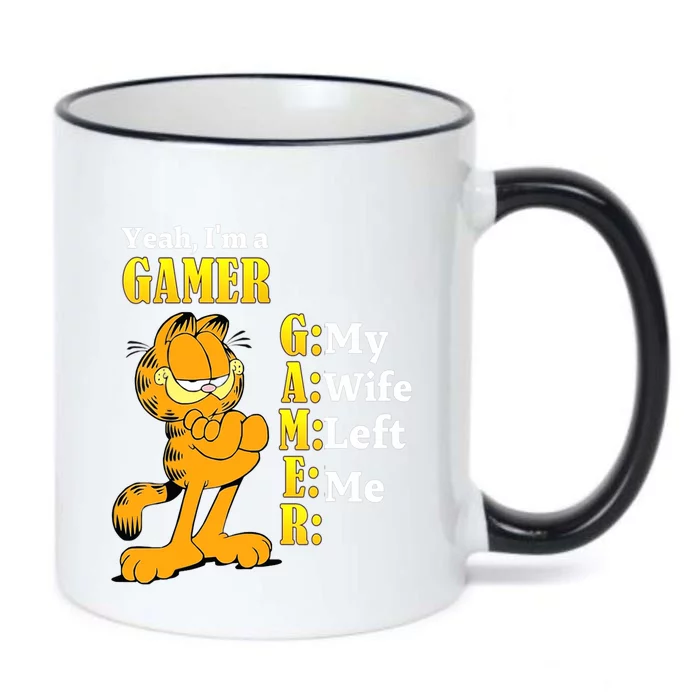 Yeah I'm A Gamer My Wife Left Me Gaming Funny Cat Black Color Changing Mug