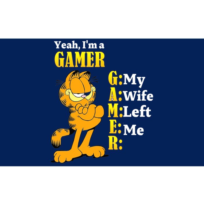 Yeah I'm A Gamer My Wife Left Me Gaming Funny Cat Bumper Sticker