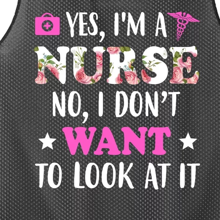 Yes I'm A Nurse Funny Floral Mesh Reversible Basketball Jersey Tank