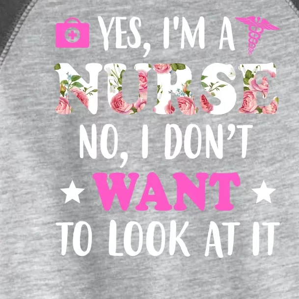 Yes I'm A Nurse Funny Floral Toddler Fine Jersey T-Shirt