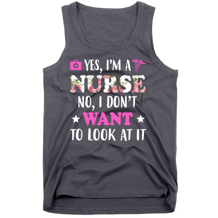 Yes I'm A Nurse Funny Floral Tank Top