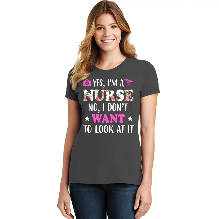 Yes I'm A Nurse Funny Floral Women's T-Shirt