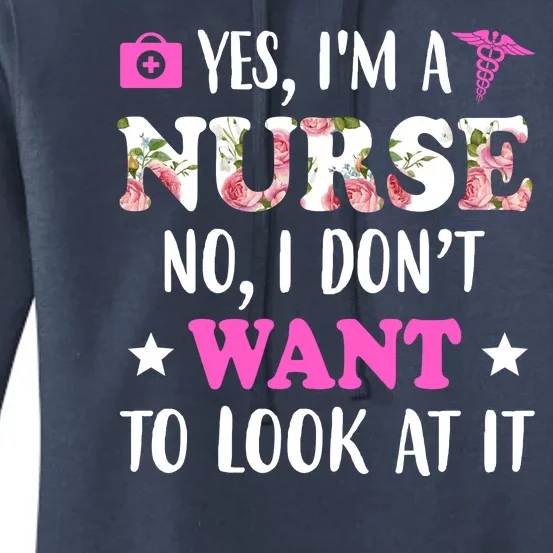 Yes I'm A Nurse Funny Floral Women's Pullover Hoodie