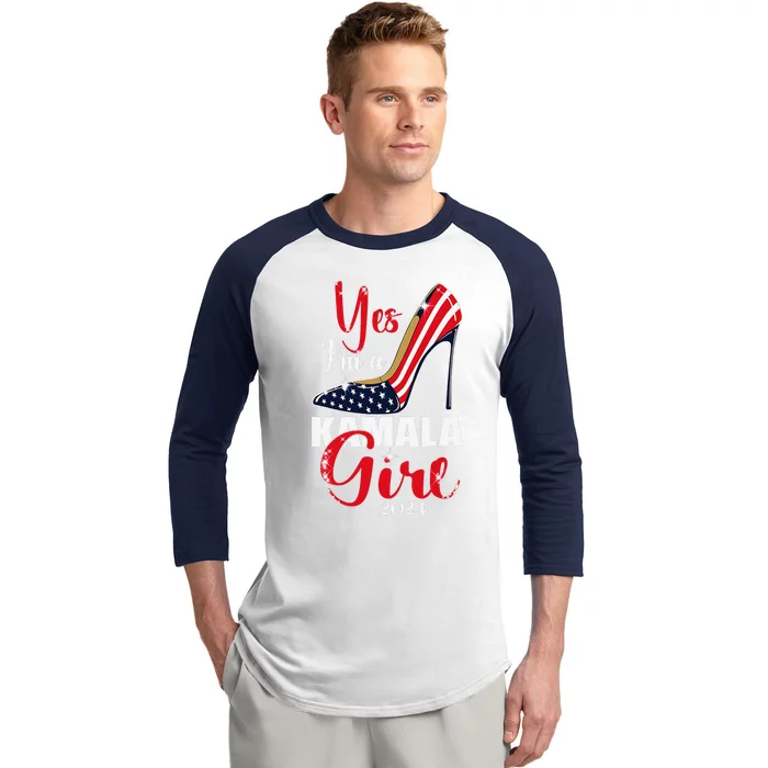 Yes IM A Kamala Stilettos High Heel Harris 2024 Vote Baseball Sleeve Shirt