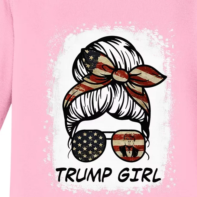 Yes IM A Trump Girl Get Over It Trump 2024 Election Gifts Baby Long Sleeve Bodysuit