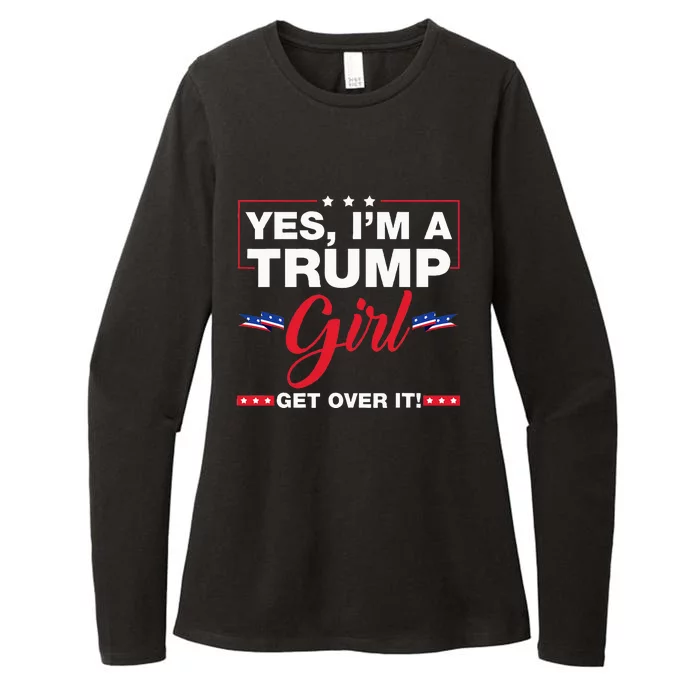 Yes IM A Trump Girl Get Over It Trump 2024 Election Gifts Womens CVC Long Sleeve Shirt