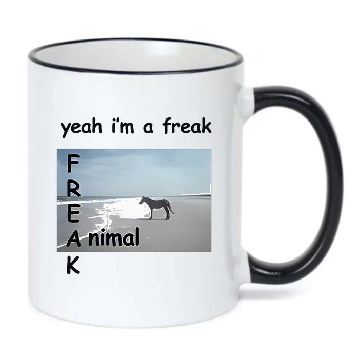 Yeah Im A Freak Animal Black Color Changing Mug