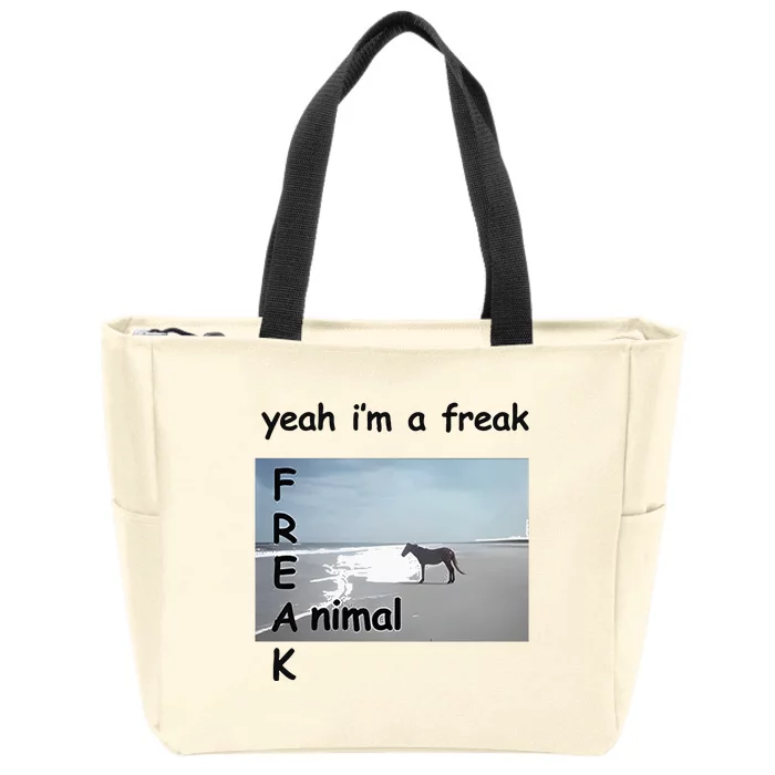 Yeah Im A Freak Animal Zip Tote Bag