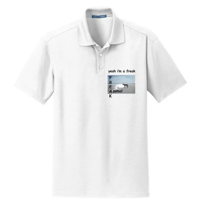 Yeah Im A Freak Animal Dry Zone Grid Performance Polo