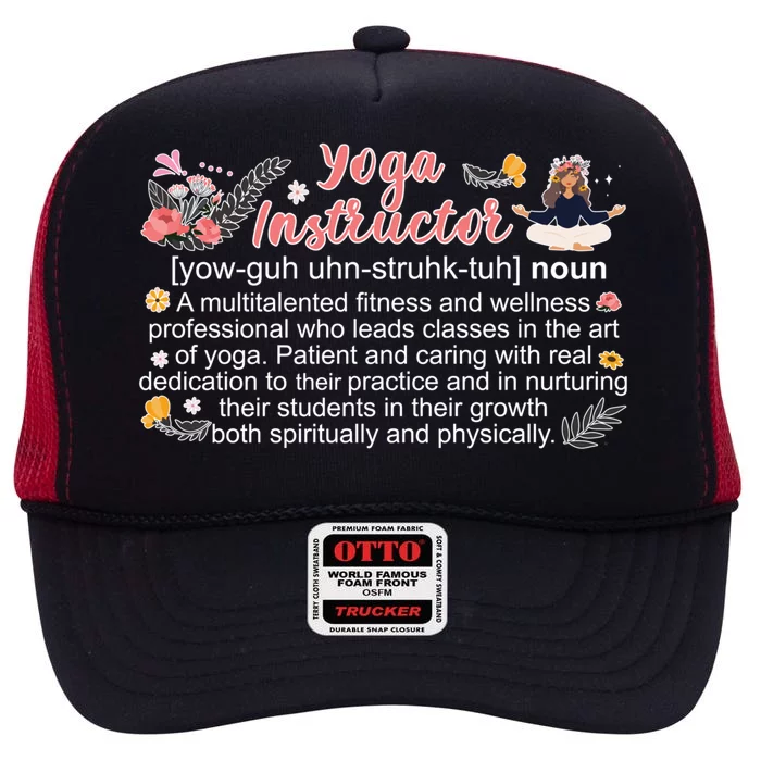 Yoga Instructor Appreciation Yoga Teacher Cute Gift High Crown Mesh Trucker Hat