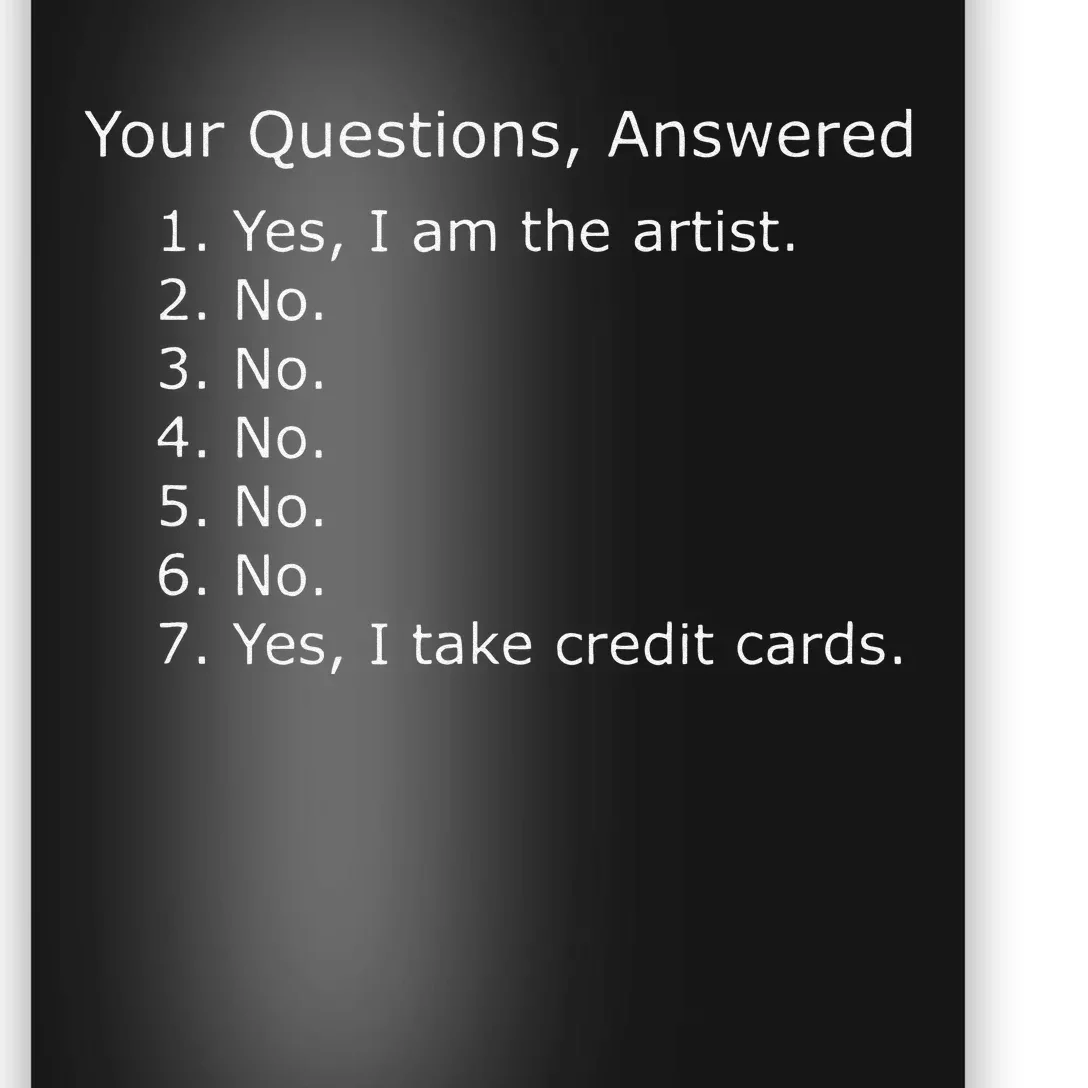 Yes I Am The Artist Your Questions Answered Poster