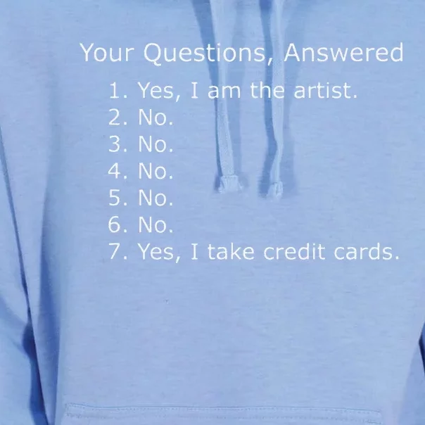 Yes I Am The Artist Your Questions Answered Unisex Surf Hoodie