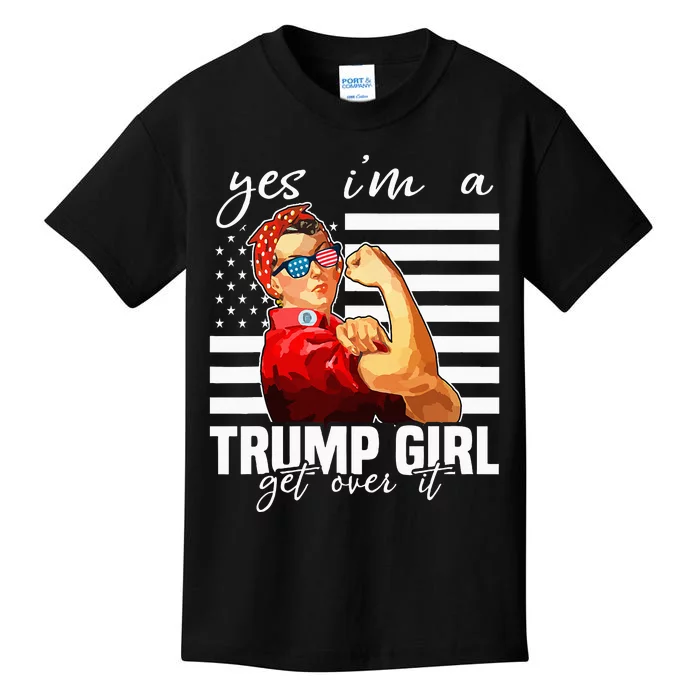 Yes IM A Trump Girl Get Over It Trump 2024 Kids T-Shirt