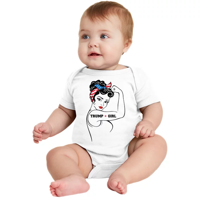 Yes IM A Trump Girl Get Over It Trump 2024 Election Gifts Baby Bodysuit