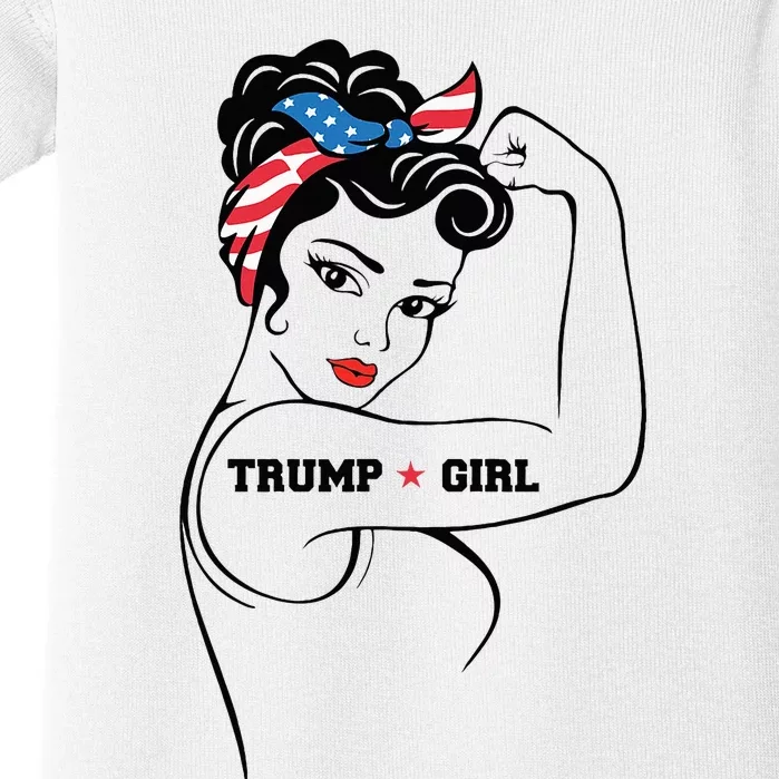 Yes IM A Trump Girl Get Over It Trump 2024 Election Gifts Baby Bodysuit