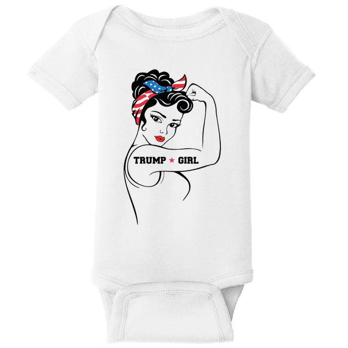 Yes IM A Trump Girl Get Over It Trump 2024 Election Gifts Baby Bodysuit