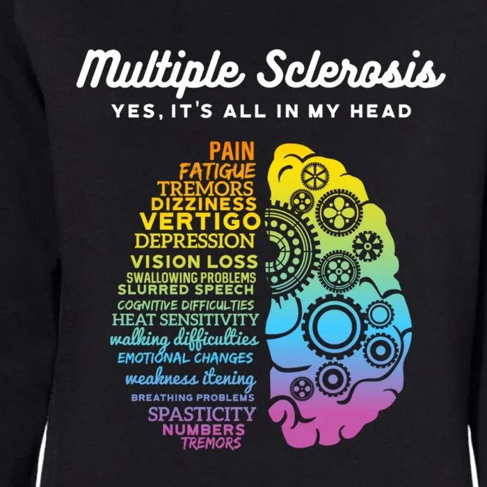 Yes It's All In My Head Multiple Sclerosis Cute Gift Ms Cute Gift Cool Gift Womens California Wash Sweatshirt