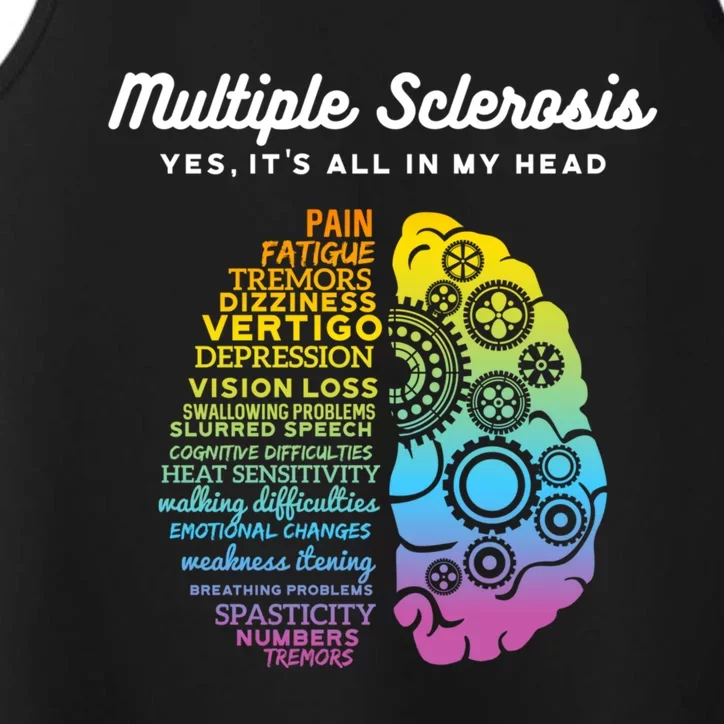 Yes It's All In My Head Multiple Sclerosis Cute Gift Ms Cute Gift Cool Gift Performance Tank