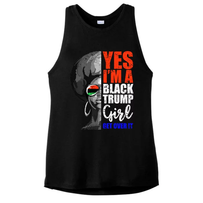 Yes Im A Black Trump African American For Trump Gift Ladies Tri-Blend Wicking Tank