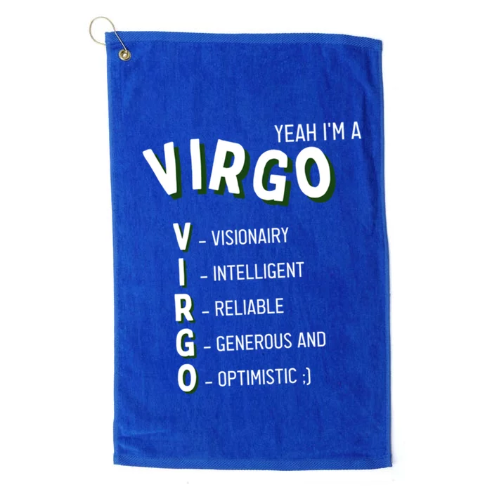 Yeah Im A Virgo Zodiac Gift Platinum Collection Golf Towel