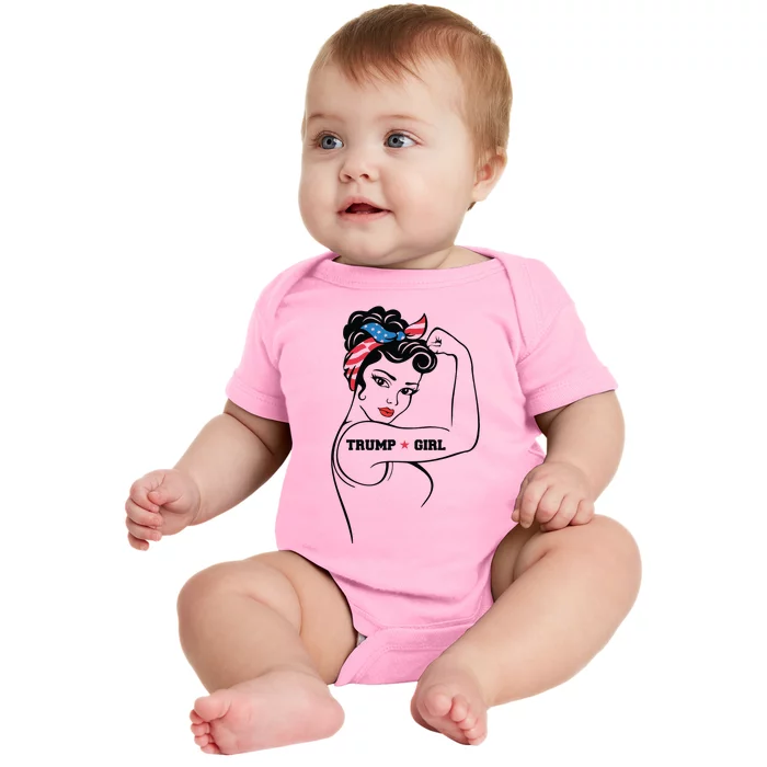 Yes Im A Trump Girl Get Over It Trump 2024 Election Gifts Baby Bodysuit