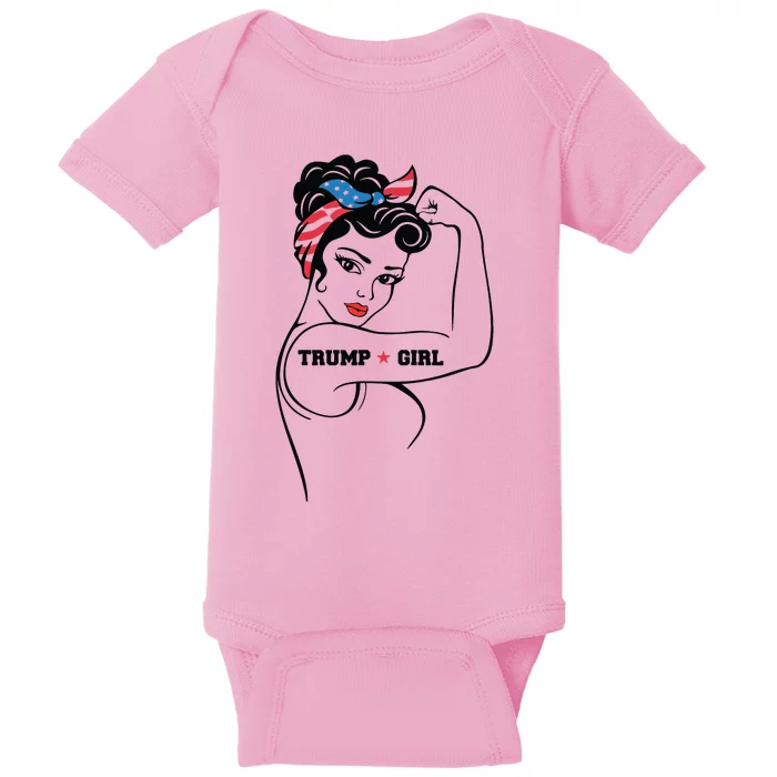 Yes Im A Trump Girl Get Over It Trump 2024 Election Gifts Baby Bodysuit