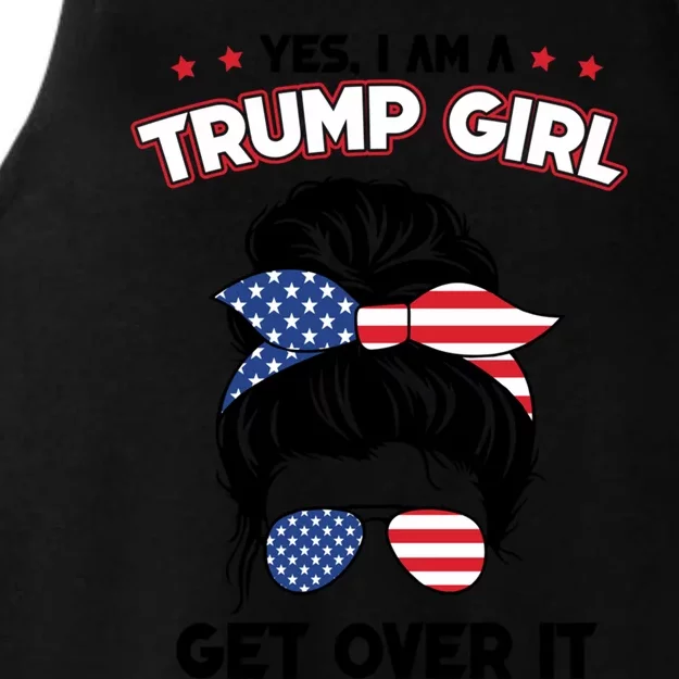 Yes I Am A Trump Get Over It Usa Messy Bun Cute Gift Ladies Tri-Blend Wicking Tank