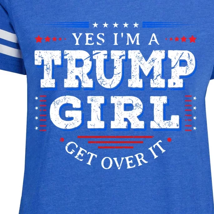 Yes IM A Trump Get Over It Funny Gift For Pro Trump Great Gift Enza Ladies Jersey Football T-Shirt