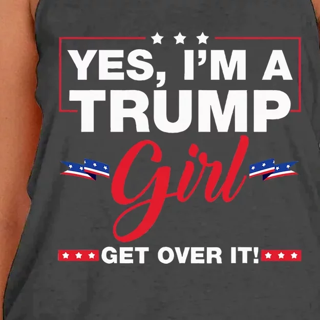 Yes I'm A Trump Get Over It Trump 2024 Election Gifts Women's Knotted Racerback Tank