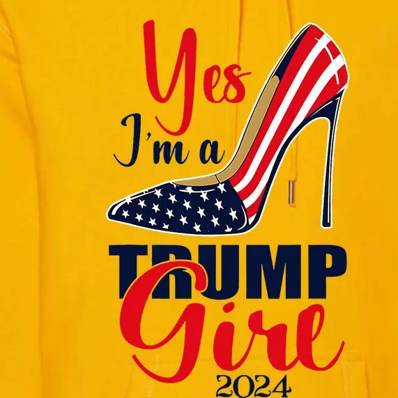 Yes IM A Trump Girl Stilettos High Heel Us Flag Trump 2024 Premium Hoodie