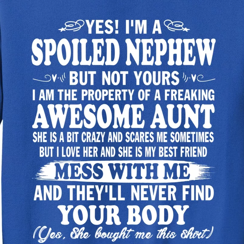 Yes! I Am A Spoiled Nephew I Am The Freaking Awesome Aunt Cute Gift Tall Sweatshirt