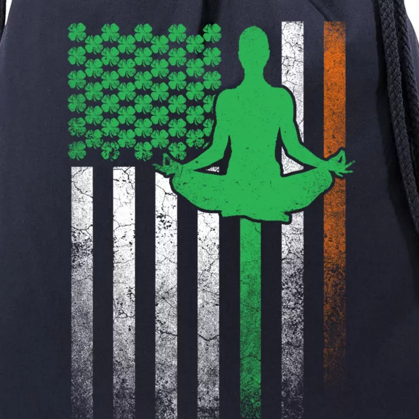 Yoga Irish American Flag St Patricks Day Saint Paddys Gift Drawstring Bag