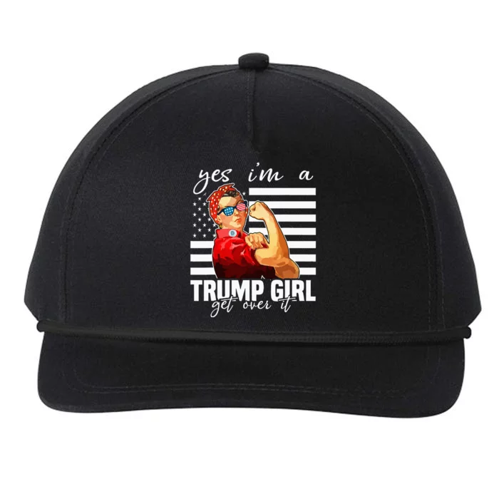 Yes IM A Trump Girl Get Over It Trump 2024 Snapback Five-Panel Rope Hat