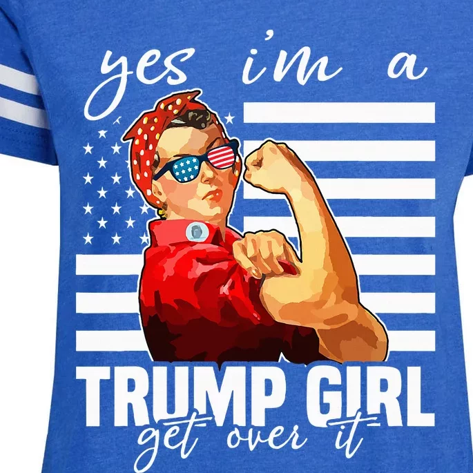 Yes IM A Trump Girl Get Over It Trump 2024 Enza Ladies Jersey Football T-Shirt