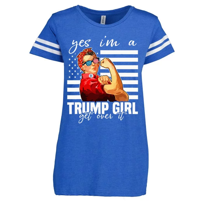 Yes IM A Trump Girl Get Over It Trump 2024 Enza Ladies Jersey Football T-Shirt