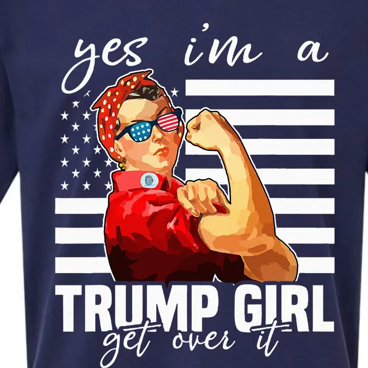 Yes IM A Trump Girl Get Over It Trump 2024 Sueded Cloud Jersey T-Shirt