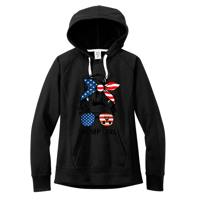 Yes I'm A Trump Girl Get Over It Gift Trump 2024 Election Gifts Women's Fleece Hoodie