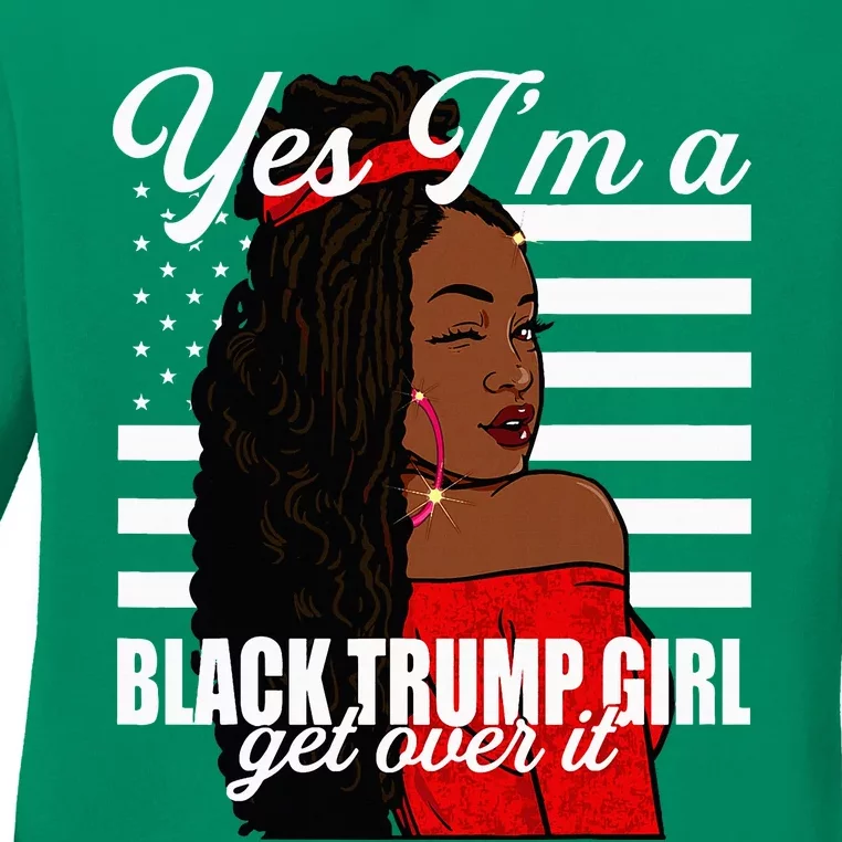 Yes Im A Black Trump Girl African American For Trump Ladies Long Sleeve Shirt