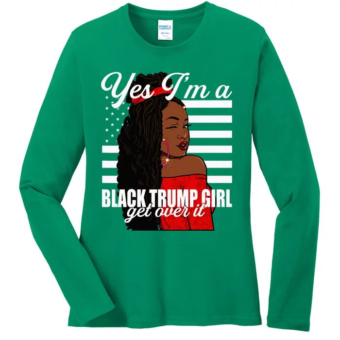 Yes Im A Black Trump Girl African American For Trump Ladies Long Sleeve Shirt