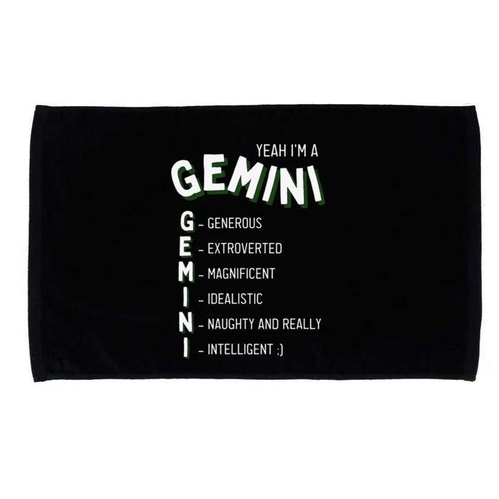 Yeah I'm a Gemini Zodiac Microfiber Hand Towel