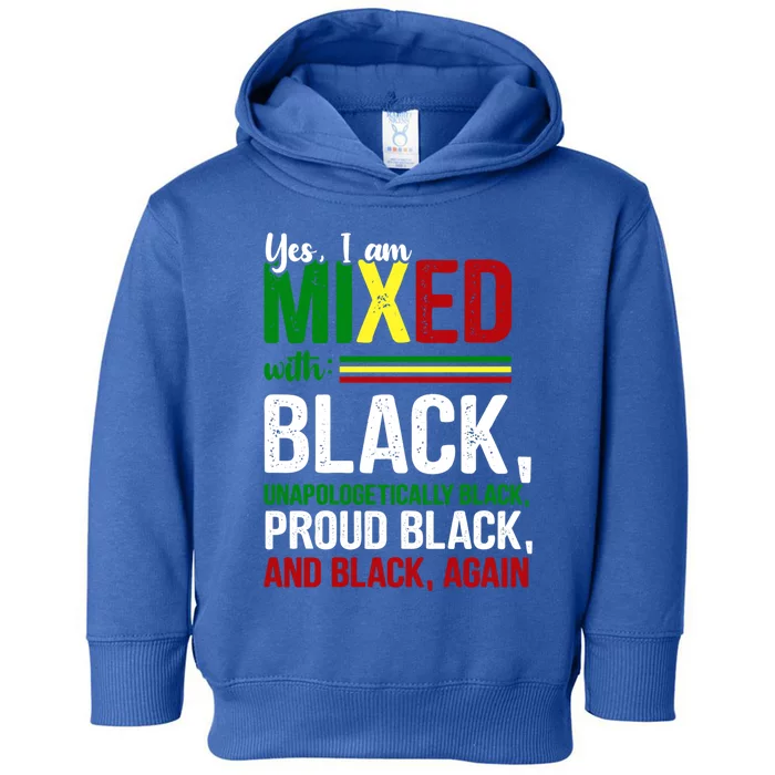 Yes I Am Mixed With Black Funny Black History Month Gift Toddler Hoodie