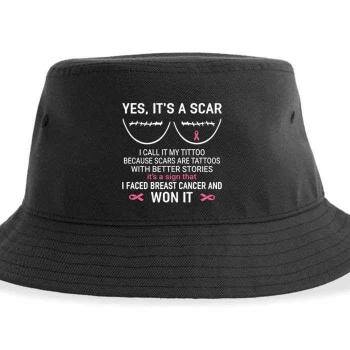 Yes ItS A Scar I Call It My Tittoo Sustainable Bucket Hat