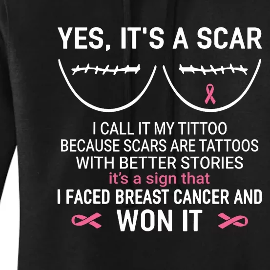 Yes ItS A Scar I Call It My Tittoo Women's Pullover Hoodie