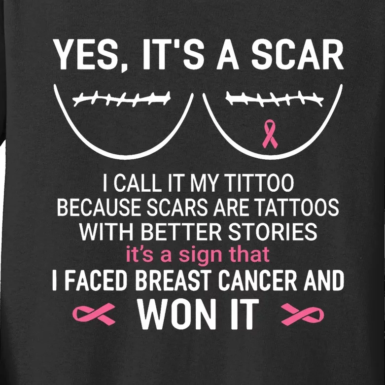 Yes ItS A Scar I Call It My Tittoo Kids Long Sleeve Shirt