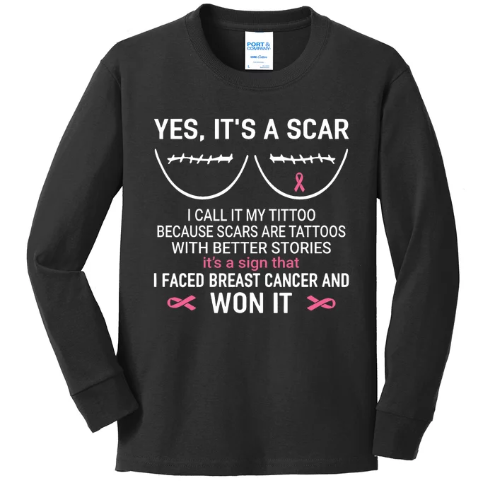 Yes ItS A Scar I Call It My Tittoo Kids Long Sleeve Shirt