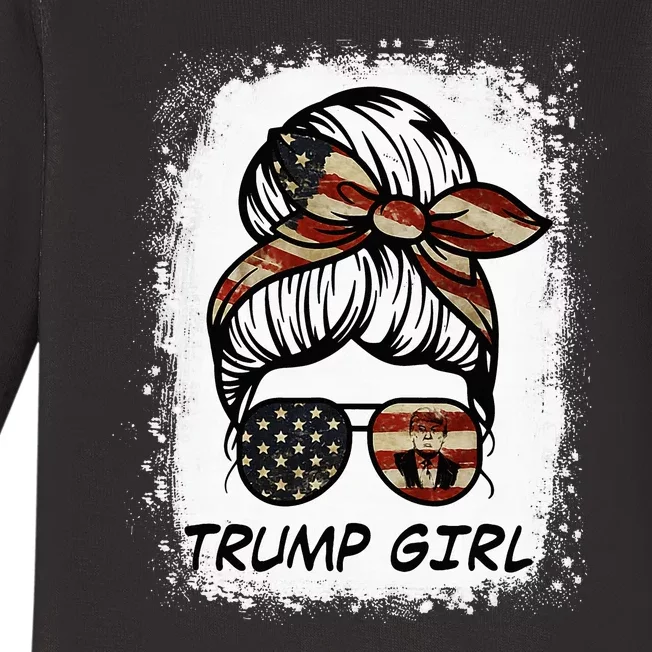 Yes IM A Trump Girl Get Over It Trump 2024 Election Gifts Baby Long Sleeve Bodysuit