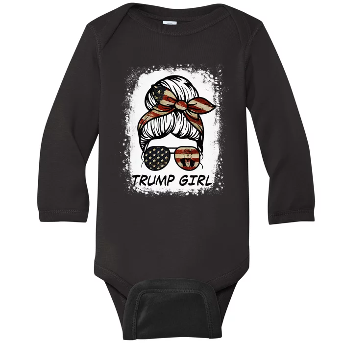 Yes IM A Trump Girl Get Over It Trump 2024 Election Gifts Baby Long Sleeve Bodysuit